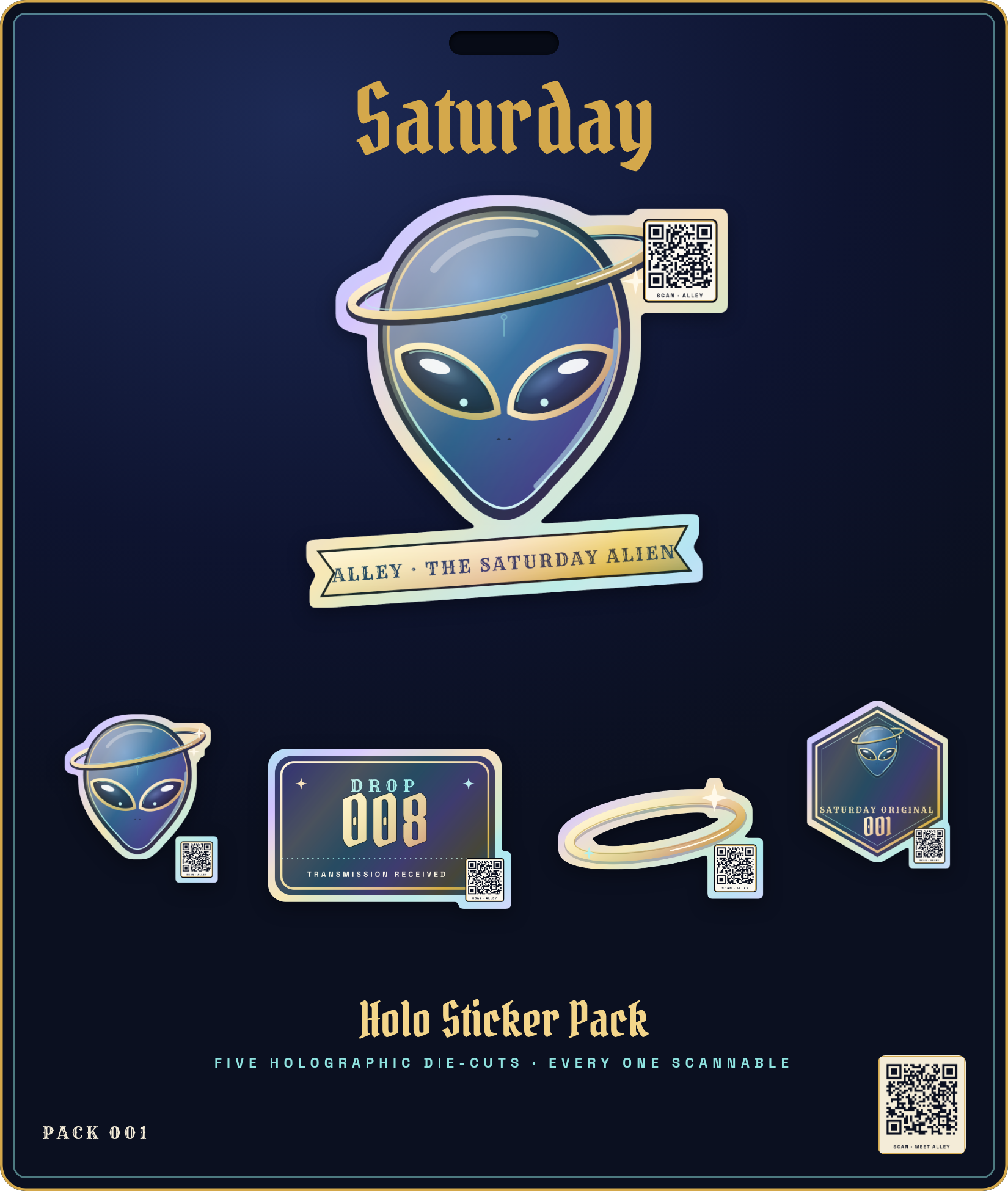 Holo Sticker Pack backing card print file