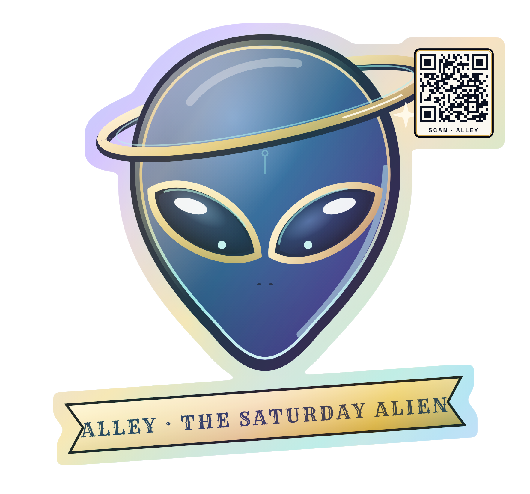 Alley · The Saturday Alien sticker (holographic)