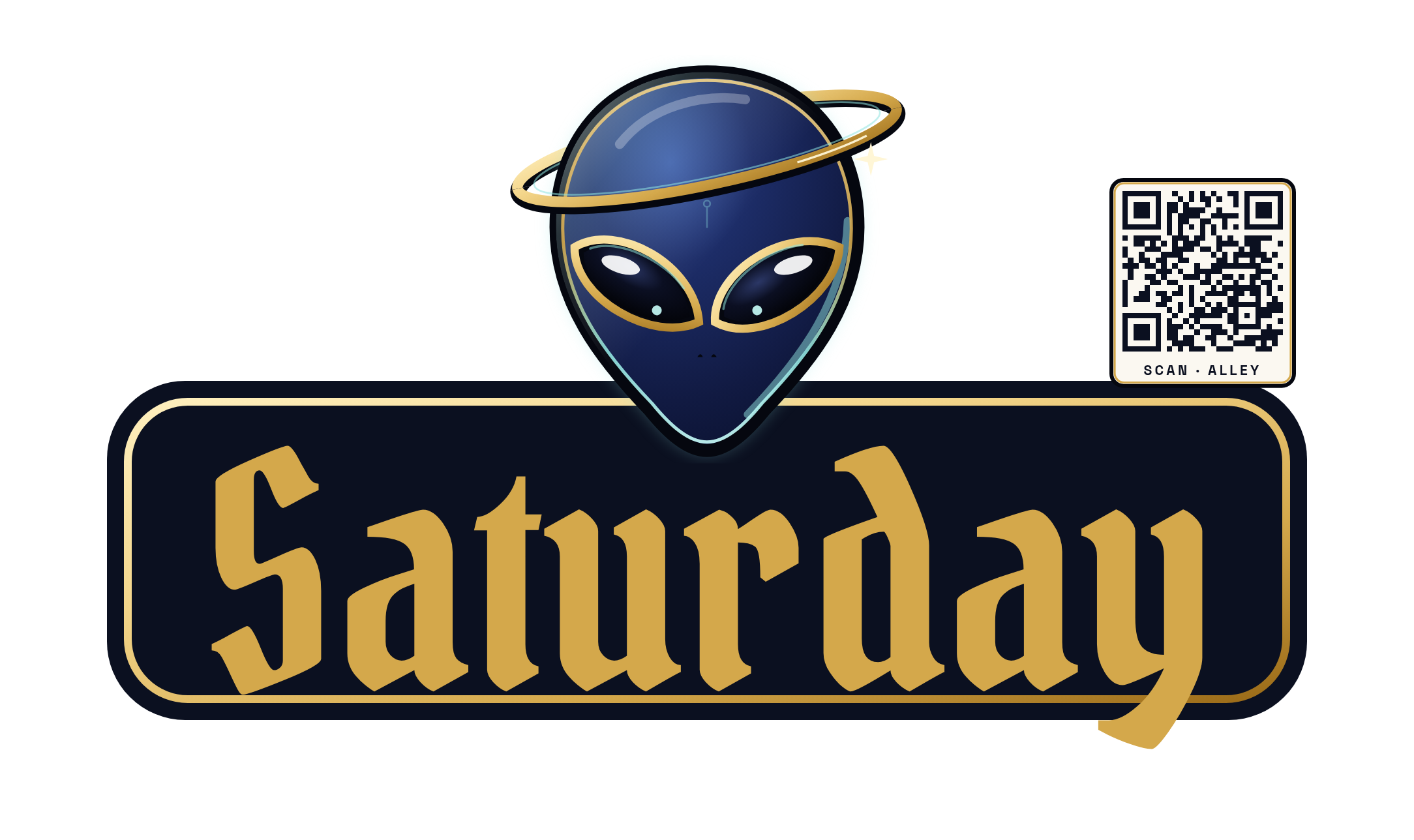 Saturday wordmark hero sticker print file